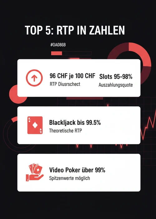 Übersicht der Top 5 Online Casinos mit bester Auszahlungsquote in der Schweiz
