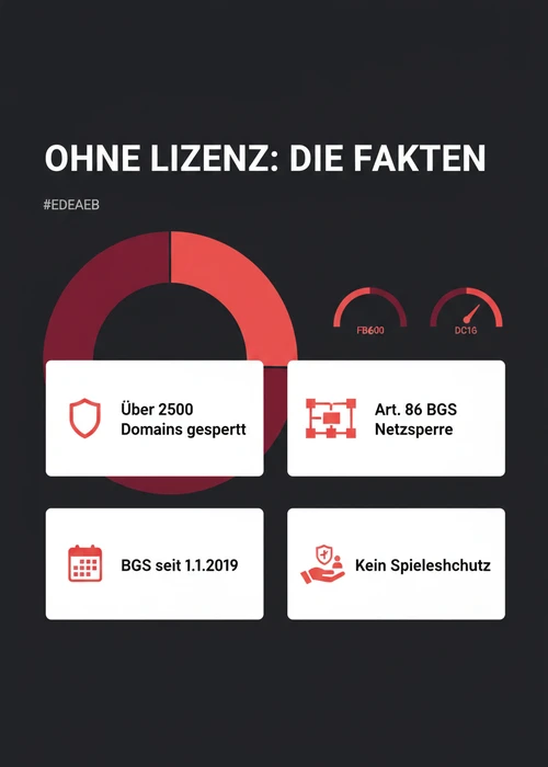 Grafik, die den Unterschied zwischen lizenzierten und nicht-lizenzierten Online-Casinos in der Schweiz darstellt